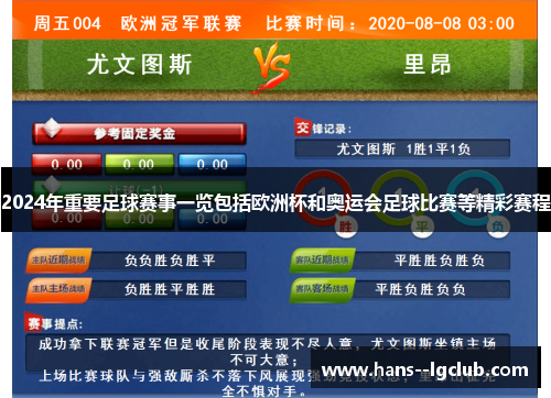 2024年重要足球赛事一览包括欧洲杯和奥运会足球比赛等精彩赛程
